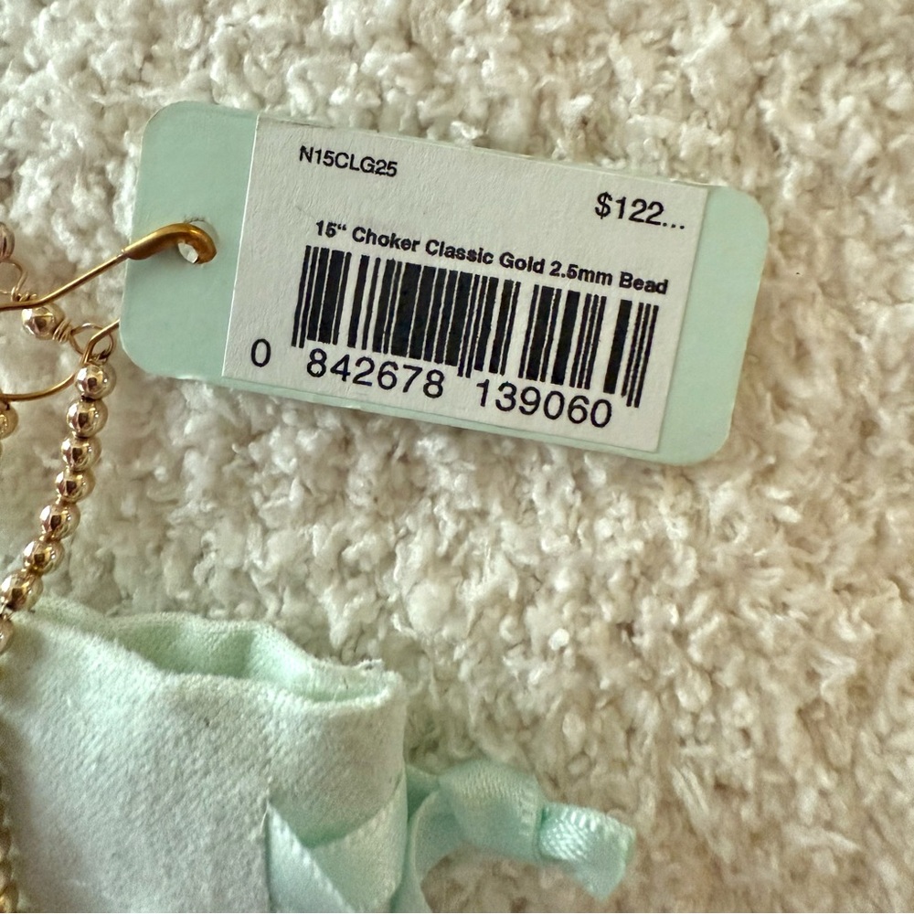 BNWT enewton 15" 14k gold filled choker necklace, 2.5mm gold beads ๐๐คฉ - Picture 4 of 4